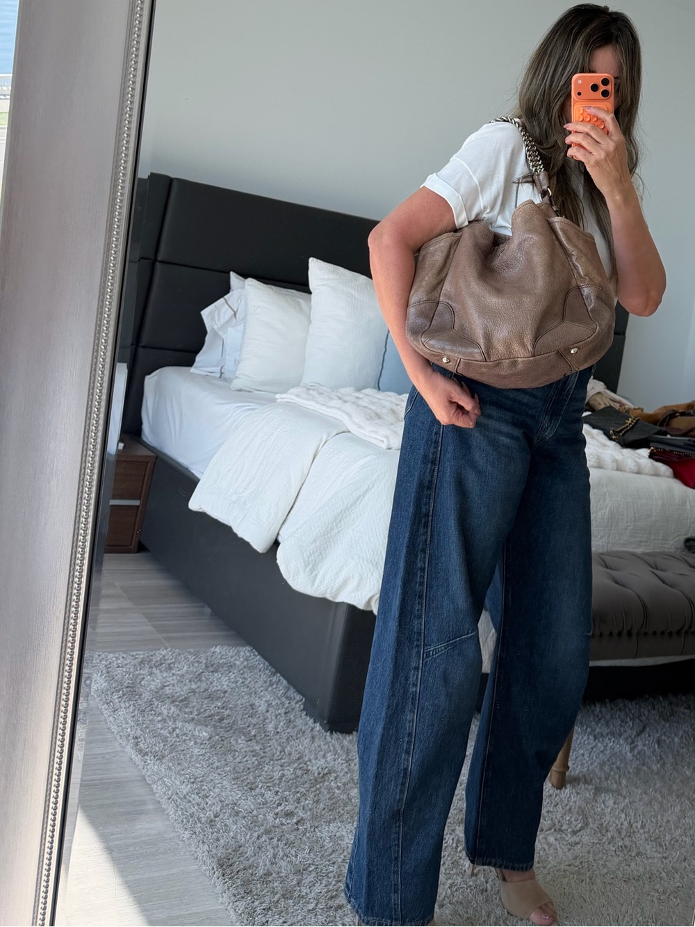 Prada light Brown/ Mocha color Glazed Leather Women's Bag